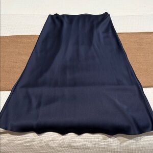 Quince Navy Silk Midi Skirt - Size XS
